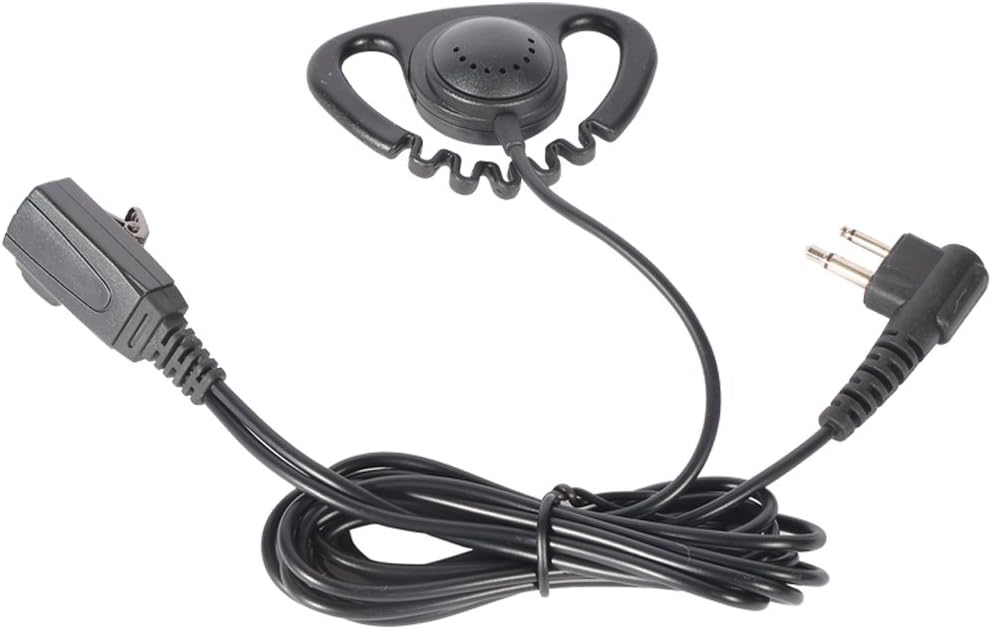 [Heyrtz] Two-Way Radio Earpiece Headset with PTT Microphone and Soft Comfort Fit for Long Wear & Crystal Clear Sound Quality - for Motorola 2-Pin Walkie Talkies CLS1110 CLS1410 CP200 CP185