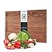 Organic Acacia Wood Cutting Board-Reversible Multipurpose Cutting Board For Kitchen-16x11 inch Juice Groove & 3 Cracker Holder