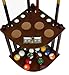 Iszy Billiards 8 Cue Stick Pool Table Ball Floor Rack with Scorer, Mahogany Finish