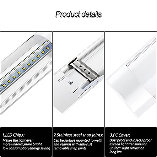 Bikuer LED Feuchtraumleuchte 30cm Warmweiß,10W led Röhre Tageslicht 3000k 1200 Lm Deckenleuchte LED Lampen, IP65… – Bild 6
