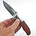 VORTEK Ultra Fast Opening Folding Pocket Knife: Beautiful Rosewood Handles - 8Cr13MoV Razor Sharp Stainless Steel Blade - Perfect Everyday Carrying Pocket Knife