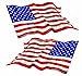 Waving Reflective American Flag 8 inch Decal W/Left & Right Flags and Bonus Flag