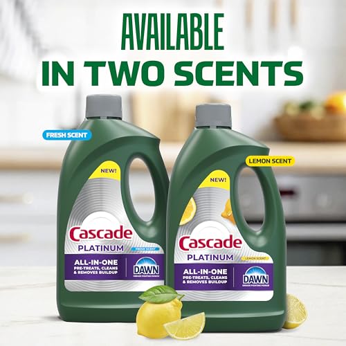Cascade Platinum Dishwasher Liquid Gel, Dish Soap for Dishwasher With the Grease photo 9