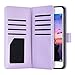ULAK Flip Wallet Case for iPhone 6 Plus / 6S Plus 5.5 inch, Folio PU Leather Wallet Case with Multi Credit Card Holders Pockets Magnetic Closure Cover Wrist Strap, Minimal Stripes Lavender