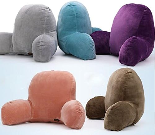 Yaskitao Reading Pillow, Bedrest Pillow Lumbar Pillow, Bed Rest Pillow with Arm, Sofa and Office Chair Back Support Pillow, Lumbar Pillow for Kids, Adults,Men,Women, a Must Gift (Pink, Small)