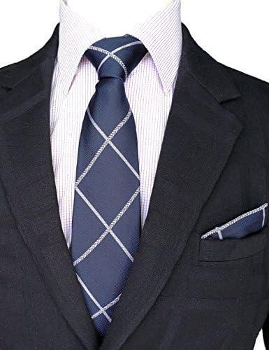 100% Silk Ties Necktie Set for Men Handmade Tie and Pocket Square Set with Gift Box by WITZROYS