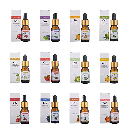 Chezaa Premium Grade Fragrance Essential Oil - Fresh Summer - Pure Natural Aroma (Pomegranate, Blueberry, Citrus, Papaya, Cantaloupe, Raspberry, Kiwifruit, Mango, Cherry, Grape, Pineapple, Peach) (L)
