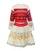 ReliBeauty Girls Princess Moana Costume Long Sleeve Dress up, Red, 2T-3T
