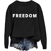 Vomatery Unisex Freedom Sweatshirt For Men Women Freedom Hoodie Long-Sleeve Shirt