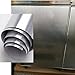 UPREDO Thick Metal Look Stainless Steel Adhesive Metallic Shelf Liner Paper Vinyl Film Backsplash Cover 24inch by 79inch