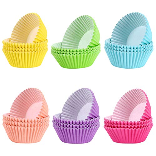 600 pcs Cupcake liners Rainbow Standard Paper Baking Cups Cupcake Liners Muffin Baking Cupcake Mold to Use for Pans or Oven