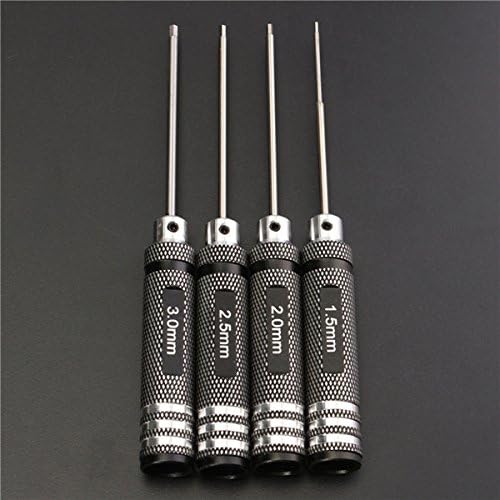 4pcs Hex Screw Driver Tool Kit 1.5/2.0/2.5/3.0mm Black For RC Helicopter Plane Transmitter