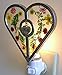 BANBERRY DESIGNS Mom Night Light - Heart with Pressed Flowers Between Glass - Includes Engraved Mom Charm - 4.5