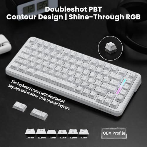 ATTACK SHARK X82PRO HE 75% Wireless Gaming Keyboard with Quick Trigger, Hall Effect Magnetic Switch Keyboard with Adjustable Actuation RT 0.01 mm, 8 KHz, Hot-Swap, RGB, Gamer (White)