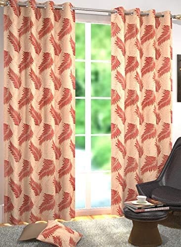 HFI Candy Plain 2 Piece Polyester Long Door Curtain - Maroon