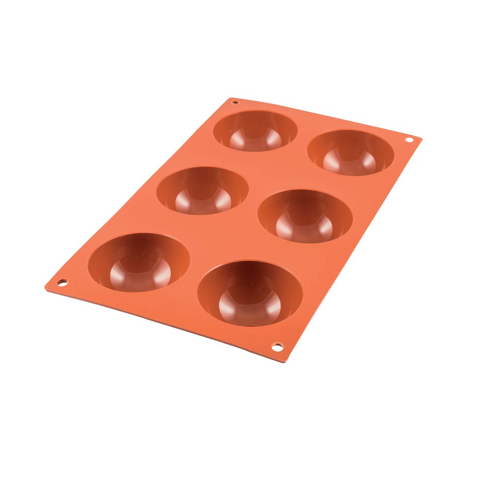 Silikomart | SF002 Silicone mould for Monoportions SEMISFERA, non-stick, 6 cavities, Pack of 1 Cake mould, ø 70 h 35 mm, Made in Italy