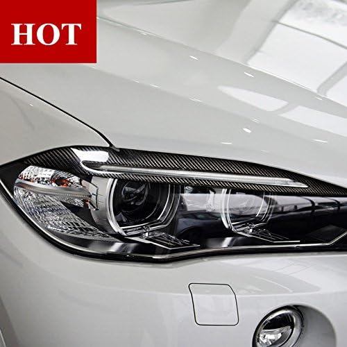 CROTRIM Carbon Fiber Headlight Eye Lid Eyebrow Trim Cover 2pcs for BMW X5 F15 2014-2018