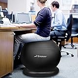 Trideer 65cm Ball Chair Exercise Yoga Balancing Ball with Stability Ring & Pump, Great for Improving Balance & Core Strength, Relieving Back Pain & Adjusting Posture, for Men & Women (Office and Home)