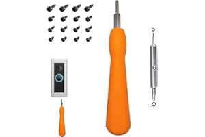 GIZMO TECH PARTS Ring Doorbell Screwdriver & 20 Security Screws Kit – Double-Ended Torx T6 + T15 Tool for Battery Change & Wi-Fi Reset – Fits Ring Video Doorbell/2/3/3+/4/Plus/Pro/Elite (Orange)
