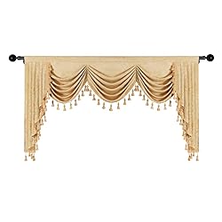 ELKCA Thick Chenille Window Curtains Valance for