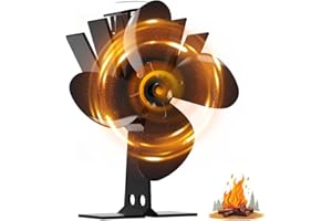 ZHENGXOO Heat Powered Wood Stove Fan, 4-Blade Fireplace Fan, Wood Stove Accessories, Quiet Operation Circulating Warm Air, Non-Electric, Stove Fan for Buddy Heater/Pellet/Wood Burner/Log Burner