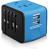 HAOZI Universal Travel Adapter, All-in-one International Power Adapter with 2.4A Dual USB, European Adapter Travel Power Adap