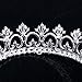 FUMUD Women's Luxury Crystal Tiara Shining Rhinestone Crown for Pageant Wedding Bridal Beauty Contest Prom Party (Full Crown)