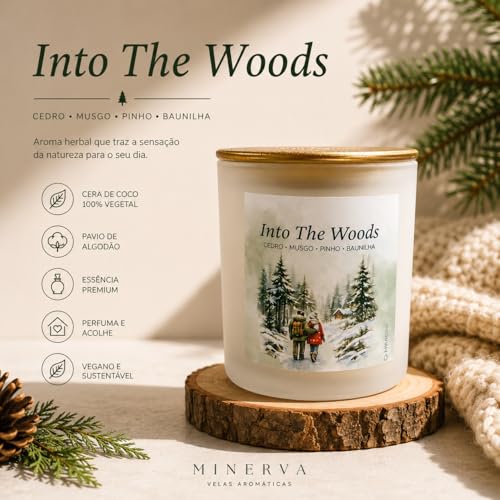 MINERVA - Vela Aromatica Perfumada Aromatizada - Coleção de Outono Inverno - 200g (Kit - By The Fire + Into The Woods + Marca Pagina)