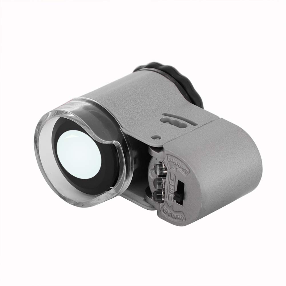 50X Jewelry Loupe Mini Pocket Magnifier Portable Microscope Magnifying Glass with LED UV Lights Jewelers Loupe Magification for Jewelry Diamand Coins Stamps Antiques Currency Detecting