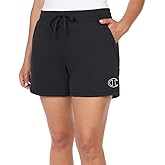 Champion Ladies' French Terry Sueded Short (US, Alpha, Small, Regular, Regular, Black)