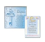 Baptism Wall Cross Christening Gifts For Boys Gift Set Handmade in the USA Glass Cross for Baby Boys and a Baptism Prayer Card Great Baptism Gifts for Boys