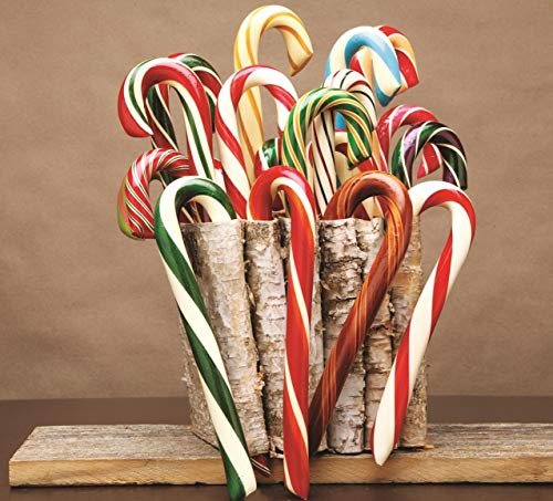 Giant Candy Canes, Peppermint Holiday Candy (12pk) Christmas Hard Candy by Hammond's Candies Gourmet Candy Peppermint Sticks, Handmade in Small Batches since 1920