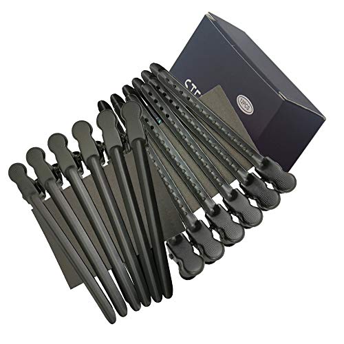 12Pcs Dividing Duck Bill Clips, Clamp Hair Styling Clips Hairpin Metal Hairdressing Sectioning For Salon Styling Tools (Black) - Thumbnail 6