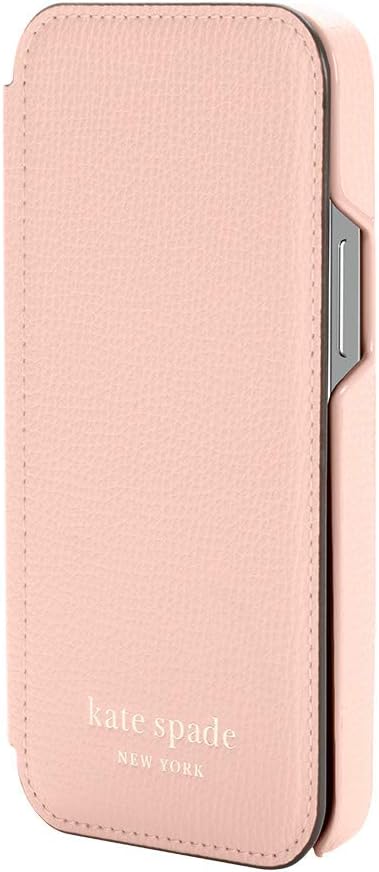 kate spade new york Folio Case Compatible with iPhone 12 Mini - Pale Vellum Crumbs/Pale Vellum PC/Gold Sticker Logo