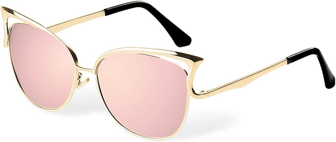 Women Sunglasses, Vintage Cateye Silver Sunglasses for Women Polarized Mirror Designer by BLUEKIKI YEUX