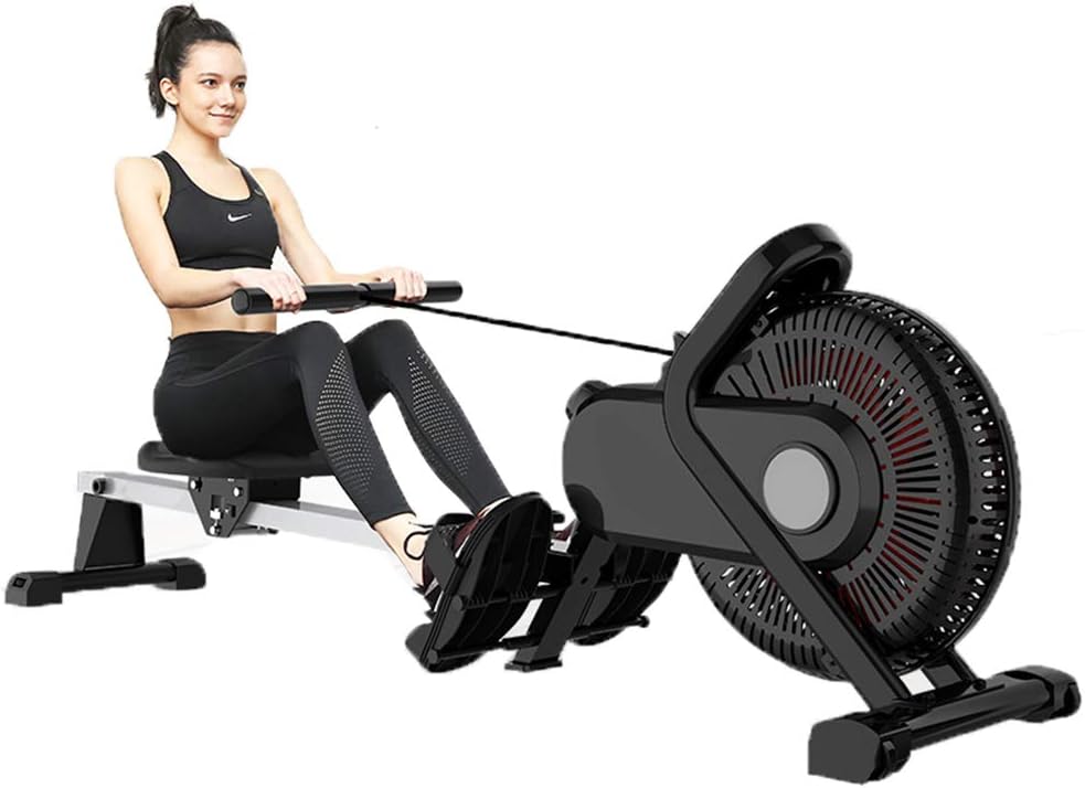 Hisunny Rowing Machine for Home Use Silent Rowing Machines for Home Use Foldable Air Dual Magnetic + Air Resistance Max User Weight 100 Kg