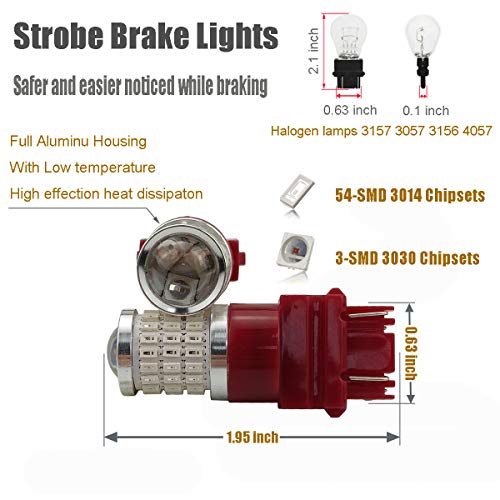 iBrightstar Newest 930V Flashing Strobe Blinking Brake Lights 3157