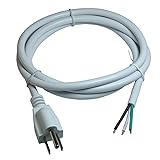 16/3 AWG 3 Prong AC Replacement Power Cord, Open