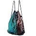 ZTMY Glitter Sequins Drawstring Backpack Sackpack Outdoor Shoulder Bag for Travel Shopping Sport, Blue/Pink