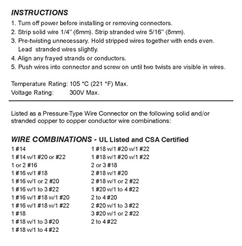 200 PCS Grey Wire Connector, P1 Type Easy Twist-On Ribbed Cap - UL and CSA Listed