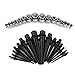 VCMART 14G-00G 36pcs Ear Stretchers Kit Acrylic Tapers & Surgical Stainless Steel Eyelets Gauges Set, Black