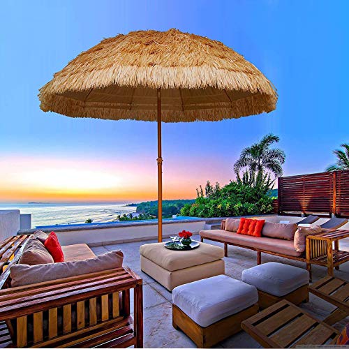 YFYYF Gartenschirm Φ1.8m Sonnenschirm Im Freien Marktschirm | Hawaii Thatch Patio Sonnenschirm Balkon Bank… – Bild 6