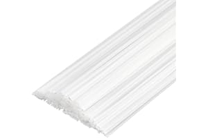 BENECREAT 100Pcs 11.8inch Length White HDPE Plastic Welding Rod, 1/5inch Wide Plastic Welding Repair Rods Strips for Car Bump