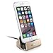 iPhone Charger Dock,Walkas Charge and Sync Stand for iPod,iPhone 5 5s 6 6s plus with Charger Cable (gold)