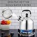 Whistling Tea Kettle Stove TopTeapot, Stainless Steel Teakettle with Fast Boiling Base (3.9Q)