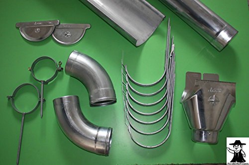 Dachrinnenset 8 m lang Titanzink in 3 Größen (groß)