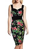 Fashion Womens Floral Rose Print Stretch Bodycon Summer Prom Party Cocktail Dresses