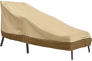 Classic Accessories Veranda Water-Resistant 66 Inch Patio Chaise Lounge Cover, Patio Furniture Covers Pebble/Bark/Earth