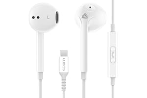LUDOS Zenith USB C Headphones for iPhone 17 16 15 Pro Max Plus Air iPad Pro Air, 2 Years Warranty, USB-C Earbuds for Samsung Galaxy S24 S23 Ultra S22 S21 S20 A55 A54 A53, USB Type C Earphones - White
