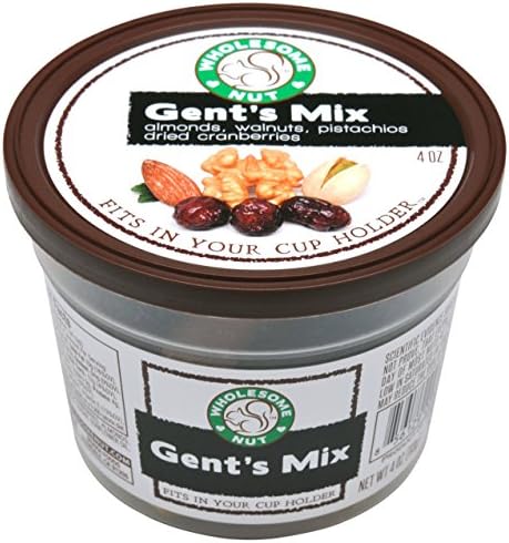 Wholesome Nut GENT'S MIX - Dried Cranberries, Almonds, Walnuts, Pistachios (Pack of 6 Cups)